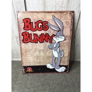 Bugs Bunny Looney Tunes Retro Cartoon Metal Tin Sign Wall Hanging 12.5" x 16"